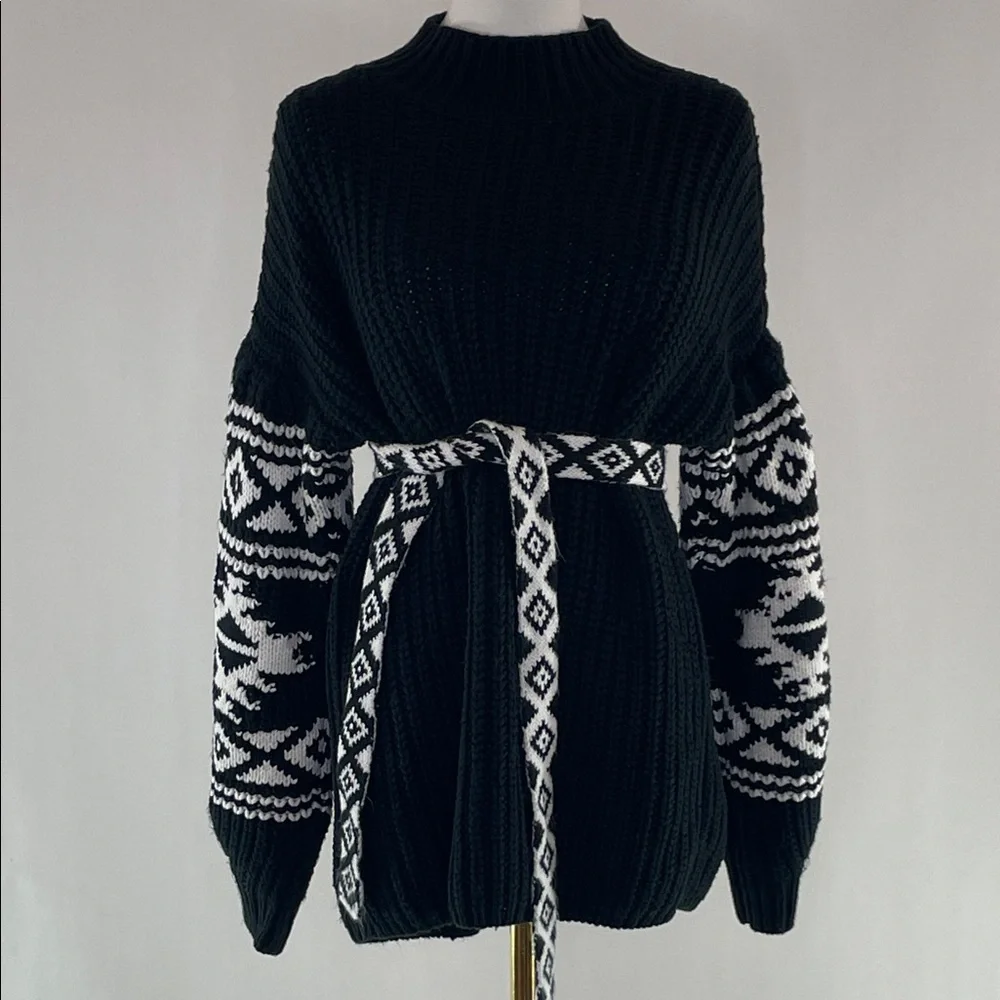 Sachin + Babi Black and White Turtleneck Sweater - Picture 5 of 12